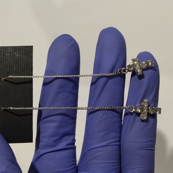 Threaders Silver tone Cross Pull Through 3-in Earrings - Women's Fashion Jewelry - Picture 7 of 7